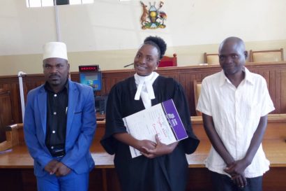 JCU Fort Portal was helping to solve a case through litigation - see the happy clients